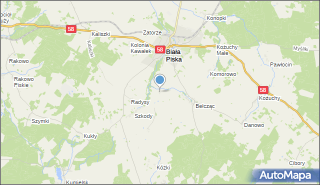 mapa Szkody-Kolonia, Szkody-Kolonia na mapie Targeo